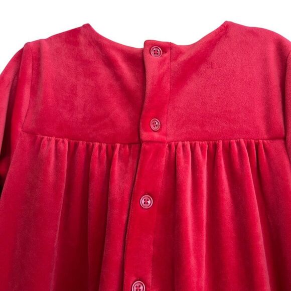 Hanna Andersson Short Sleeve Red Recycled Velour Velvet Twirl Dress Size 12 - Picture 6 of 7
